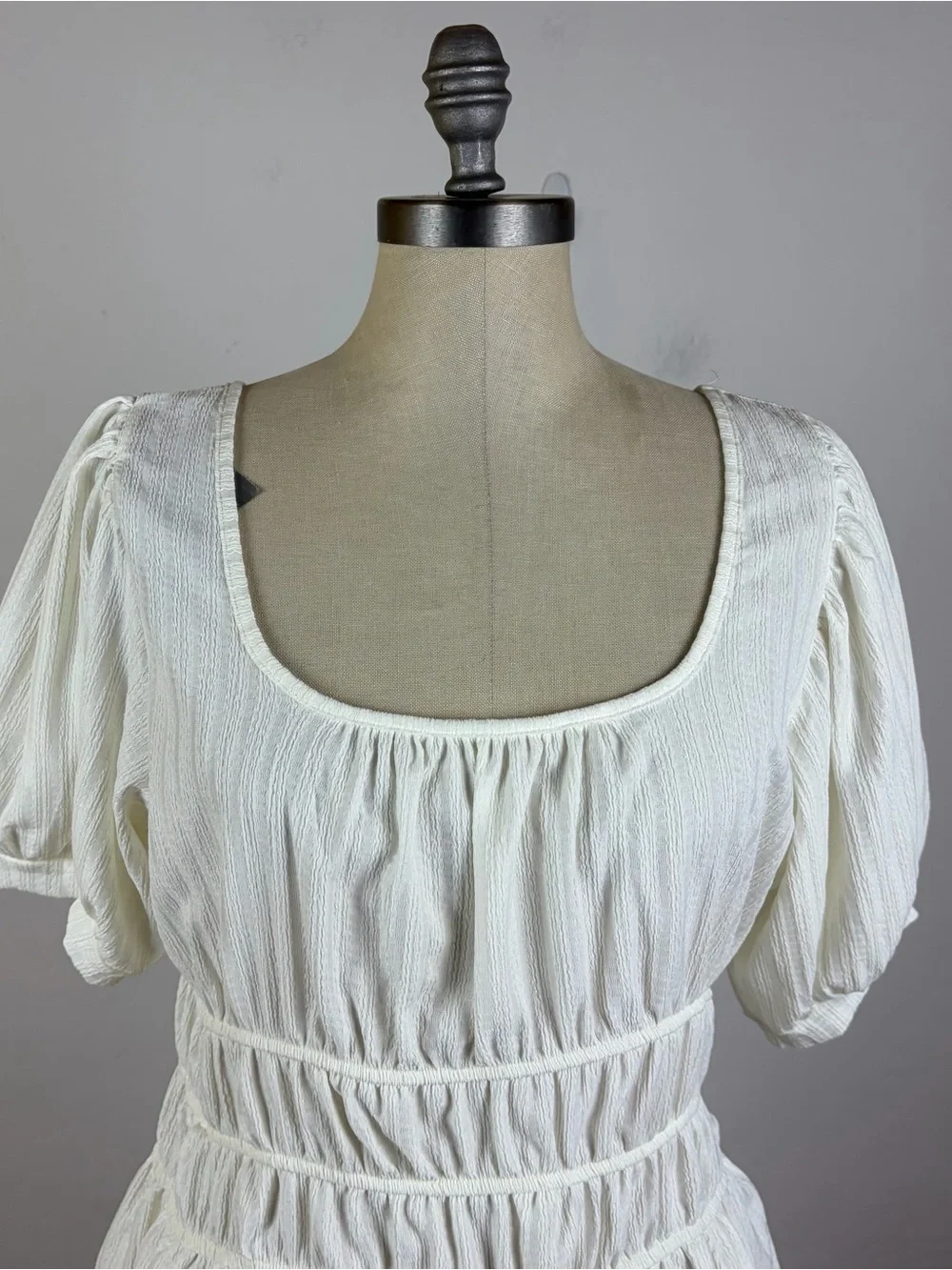 Anthropologie Maeve Ruched Puff-Sleeved Blouse in White